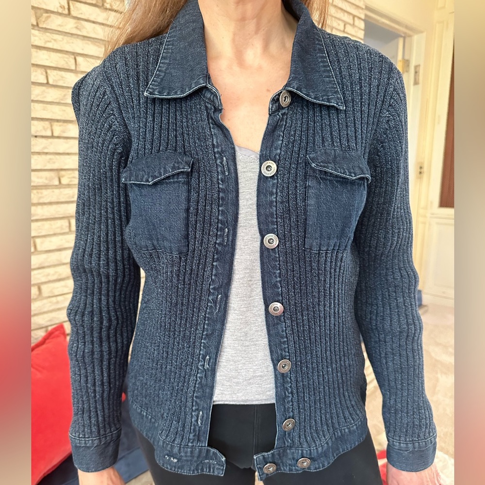Liz Claiborne Blue Knitted Jacket